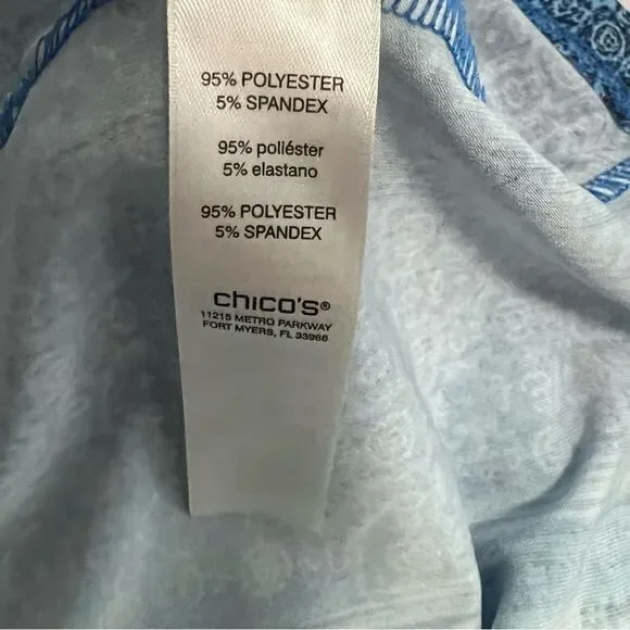 Chico's Blue Floral Print Sleeveless Dress Size 0/Small - Picture 5 of 6